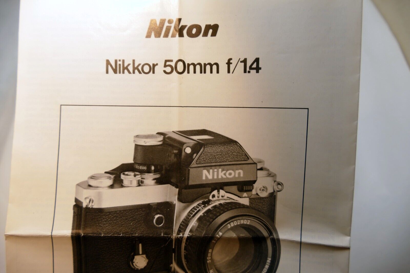 Nikon Nikkor 50mm f1.4 F KK Ai LENS Instruction Guide Manual 1979