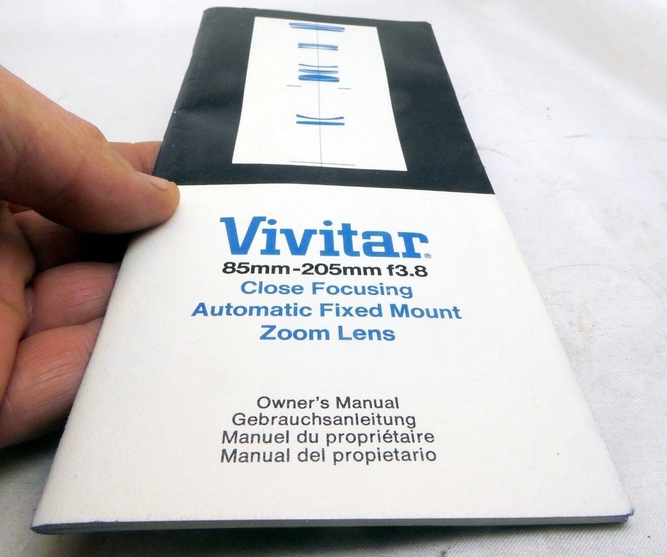 Vivitar 85-205mm f3.8 Close Focus lens   Instruction Book Manual English 1975
