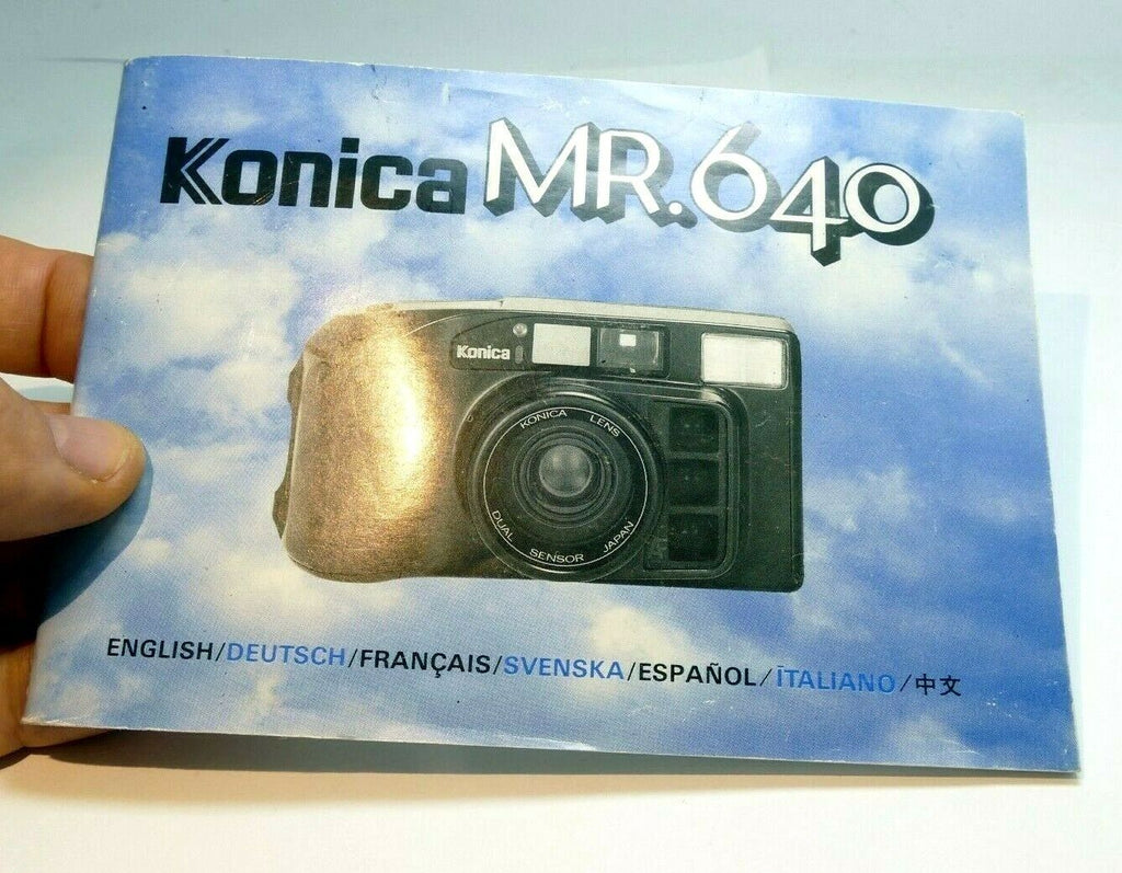 Konica MR. 640 Camera Guide Instruction Manual English Francais Espanol Italiano