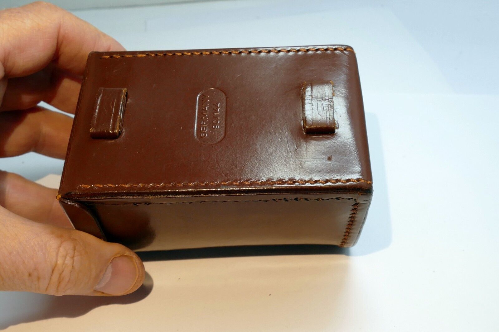 Voigtlander lens case leather vintage 4X2.5X2.5"  APO 90mm F3.5 Germany