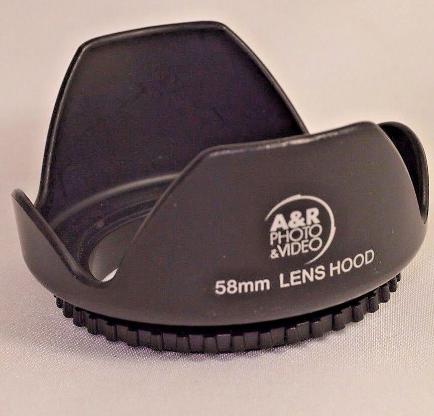 A&R 58mm plastic Lens Hood screw in Type Flower shape for 18-55mm f3.5-5.6 IS