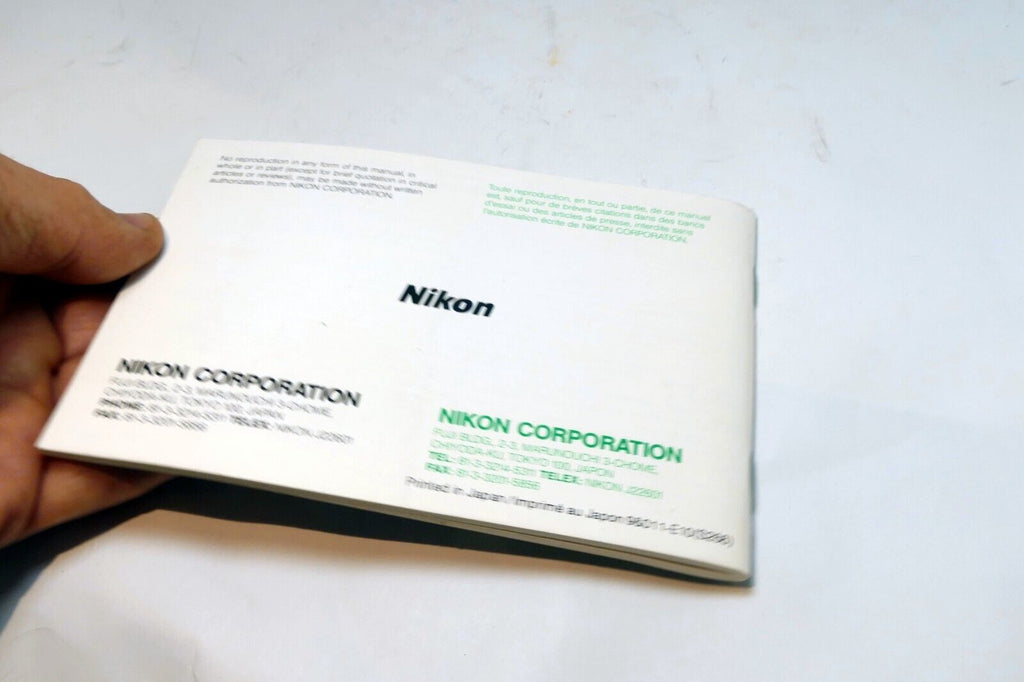 Nikon Zoom Touch 800 Film camera manual  Instruction Guide E English French Fr