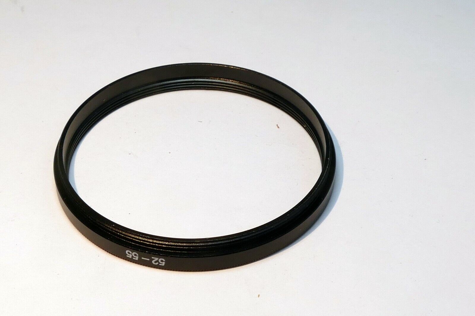 55mm to 52mm ring Metal adapter threaded step-down with ribbed rim