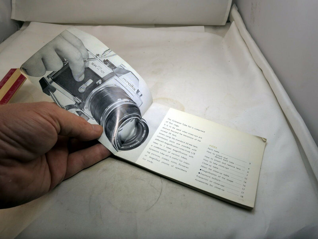 Minolta SR Extension Macro Tube II lens Owner's Guide Instructions English E