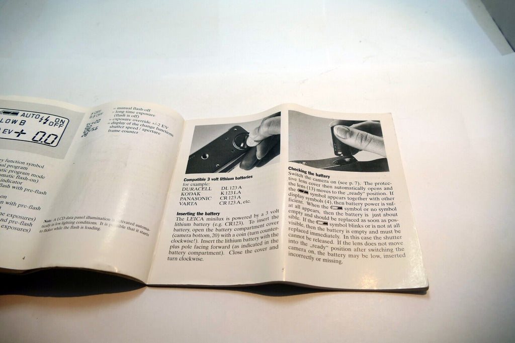 Leica Minilux 40mm f2.4 camera Manual Instruction Guide  Book  OEM Genuine