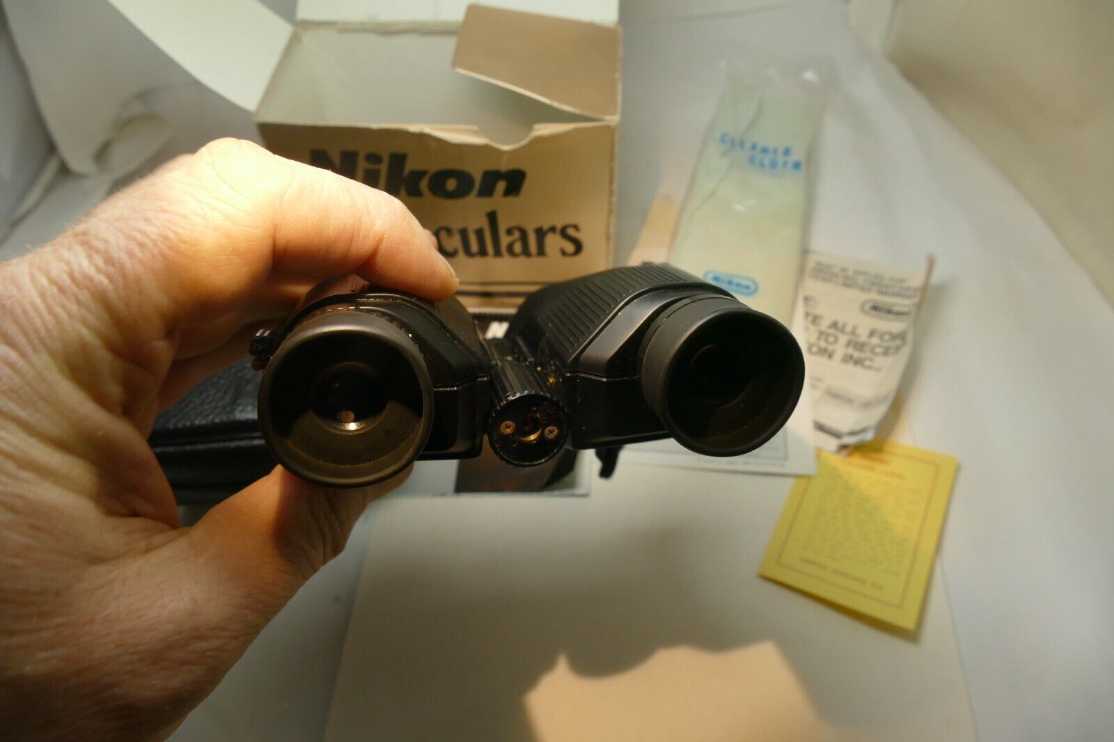 NIKON Porro Prism Binoculars 7X20CF w/ case box, guide Nippon Kogaku Japan