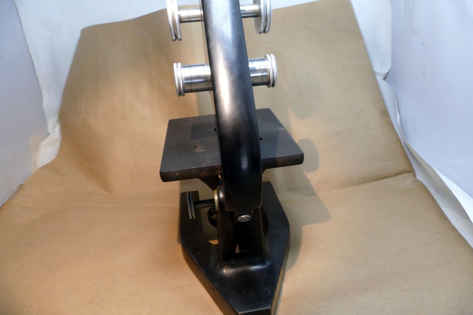 Stage Base and arm for BAUSCH & LOMB Optical BRASS MICROSCOPE 1938