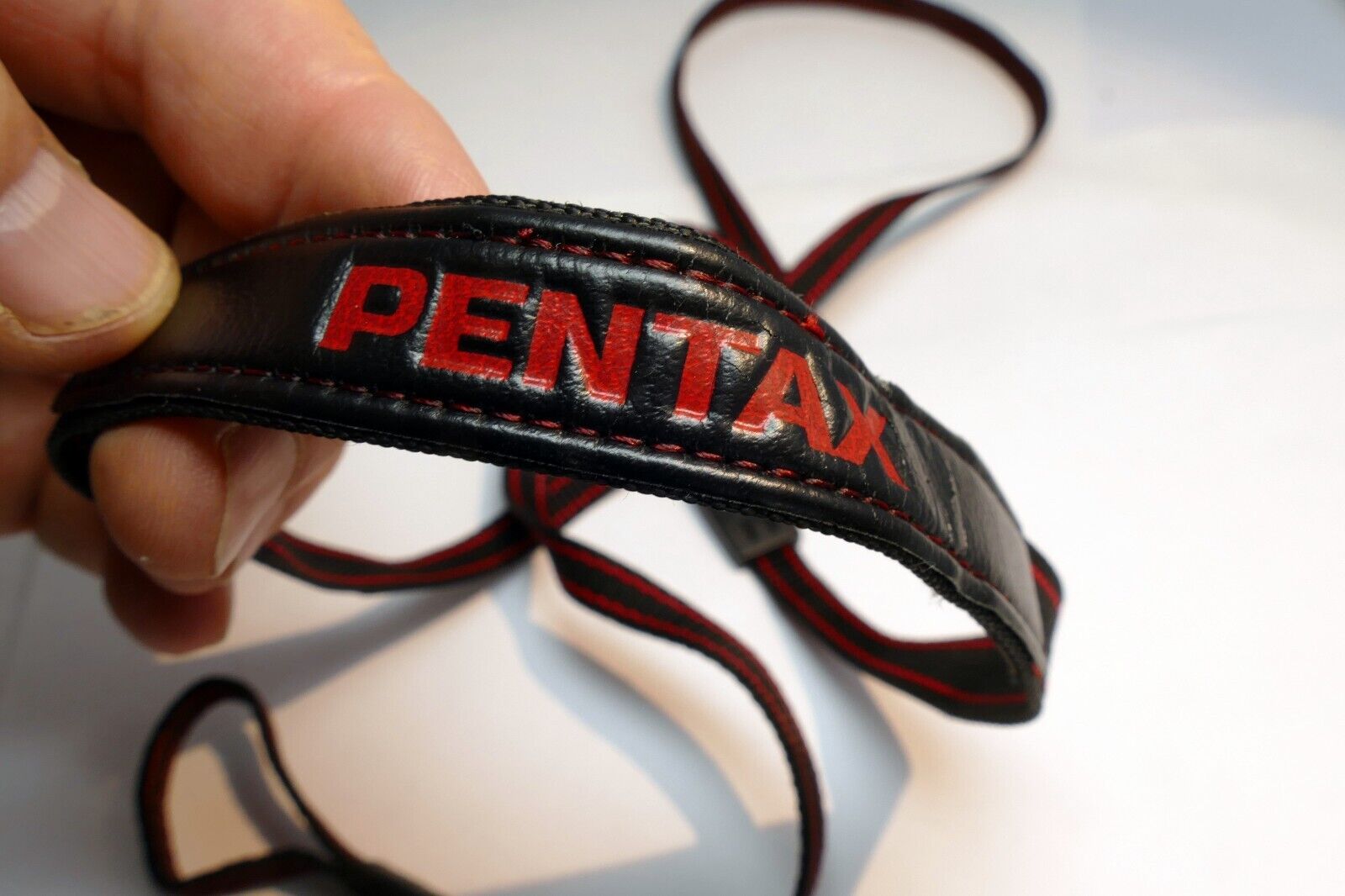 Pentax Asahi Black / Red Wrist Camera Strap   Genuine OEM vintage