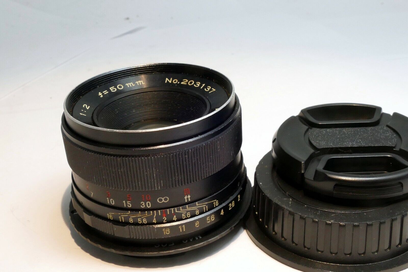 Mamiya 50mm f2 M42 manual Lens lens adapted to Canon EOS EF cameras T7i T8i 90D