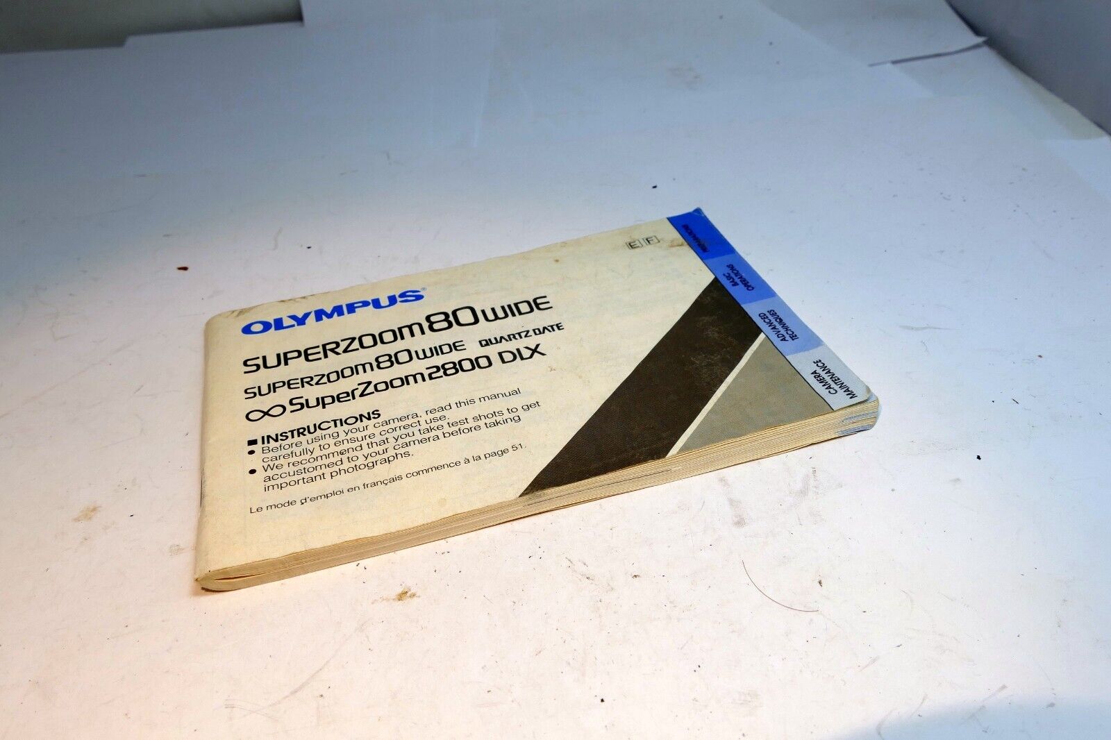 Olympus Super zoom 80 Wide Camera User's Manual Instruction Guide 2800 DLX