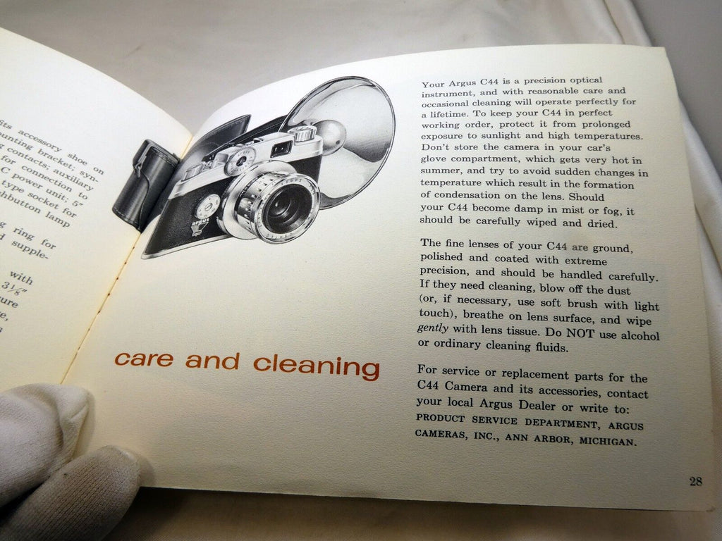 Argus C-44 rangefinder  Camera Instructions Guide Manual English