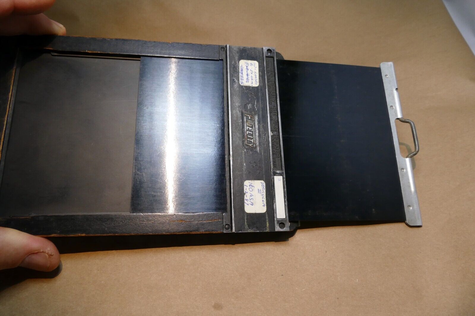 One Fidelity Elite 4x5 Cut Film Holder  with dark slide - works good