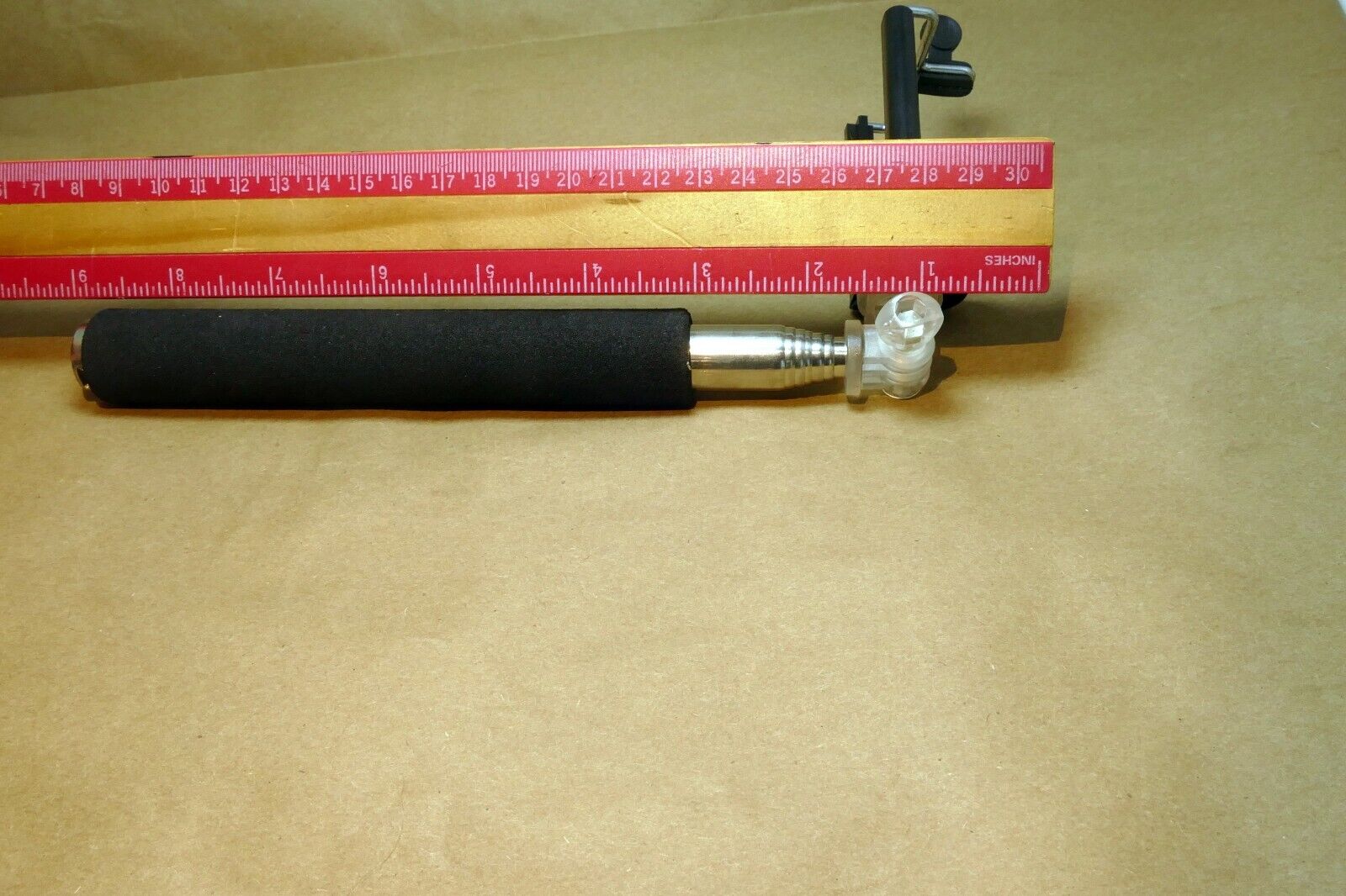 Aluminum extendable folding selfie stick  w/ swivel head & tripod screw 1/4"