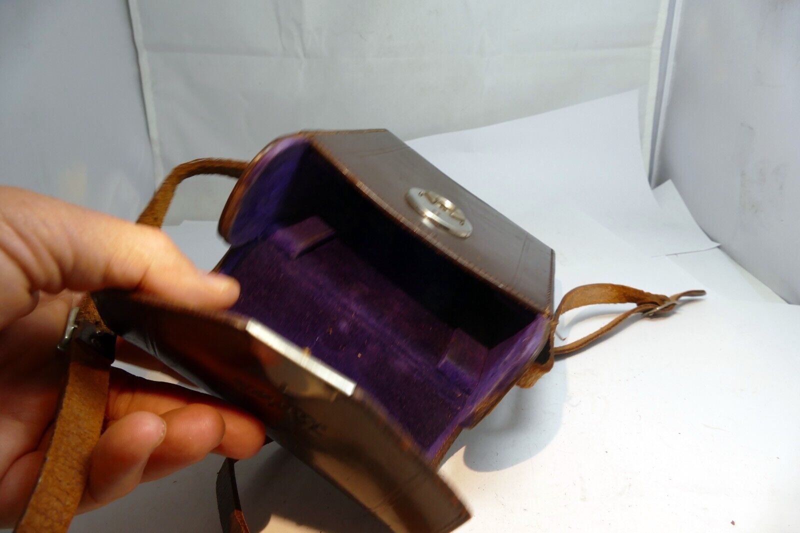 KODAK folding CAMERA MESSENGER CASE  leather genuine - vintage EOM