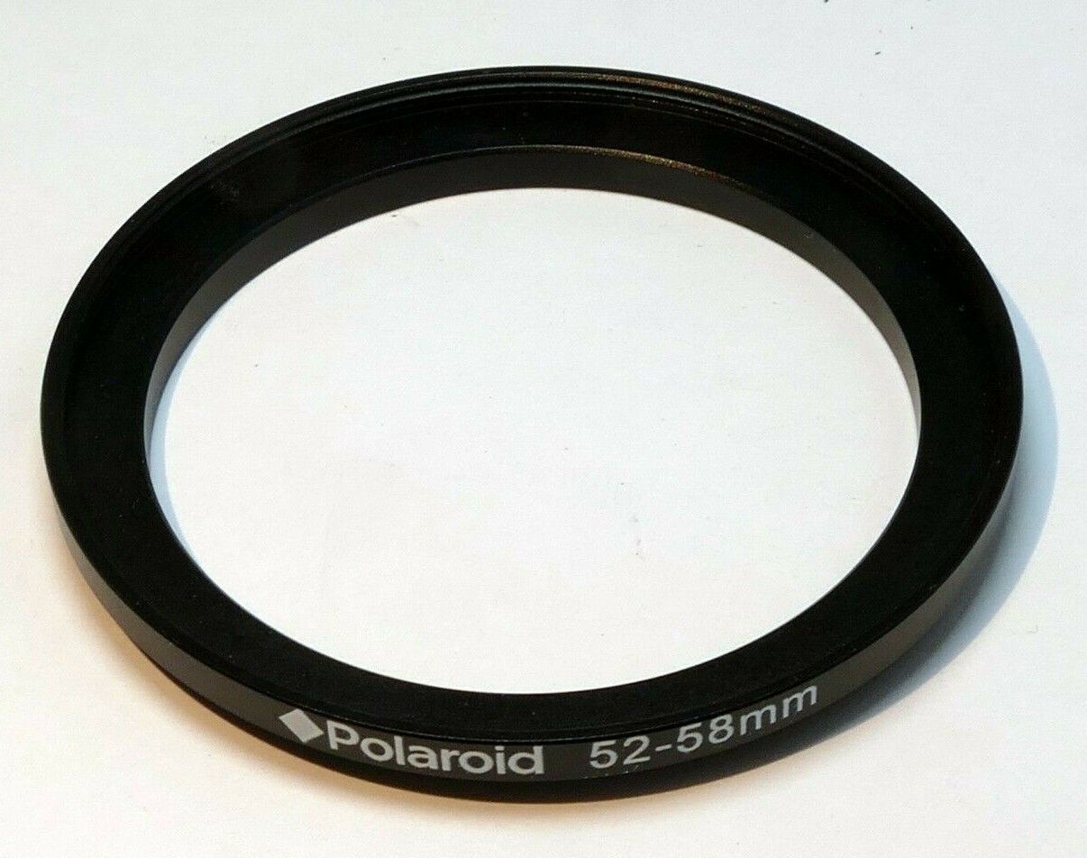 Polaroid 52mm to 58mm Step-up ring Metal adapter double threaded for lens filter
