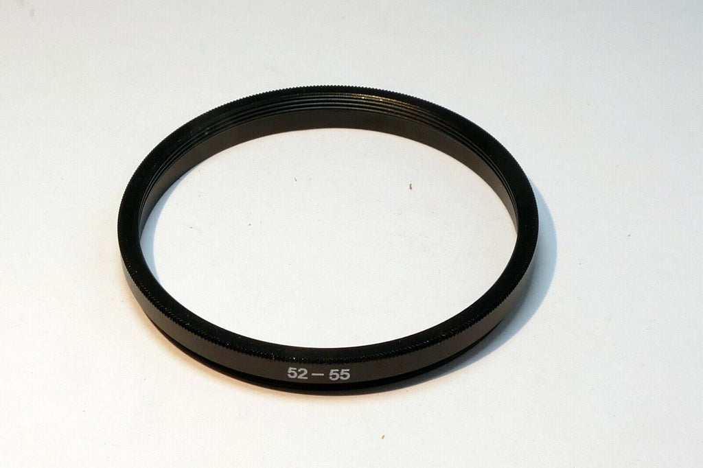 55mm to 52mm ring Metal adapter threaded step-down with ribbed rim