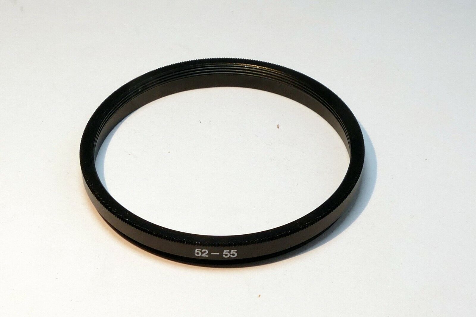 55mm to 52mm ring Metal adapter threaded step-down with ribbed rim