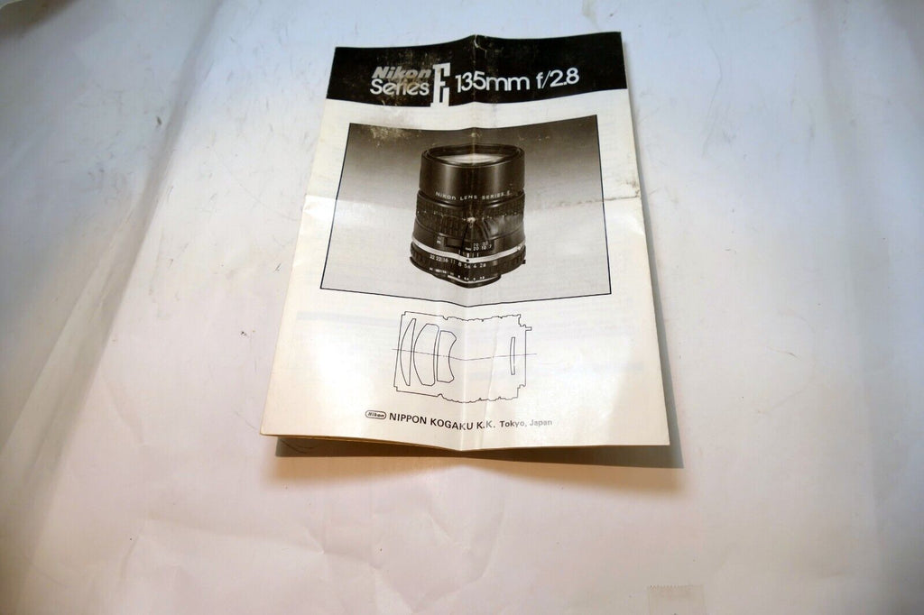 Nikon E series 135mm f2.8 Ai-s LENS Instruction Guide Manual 1985