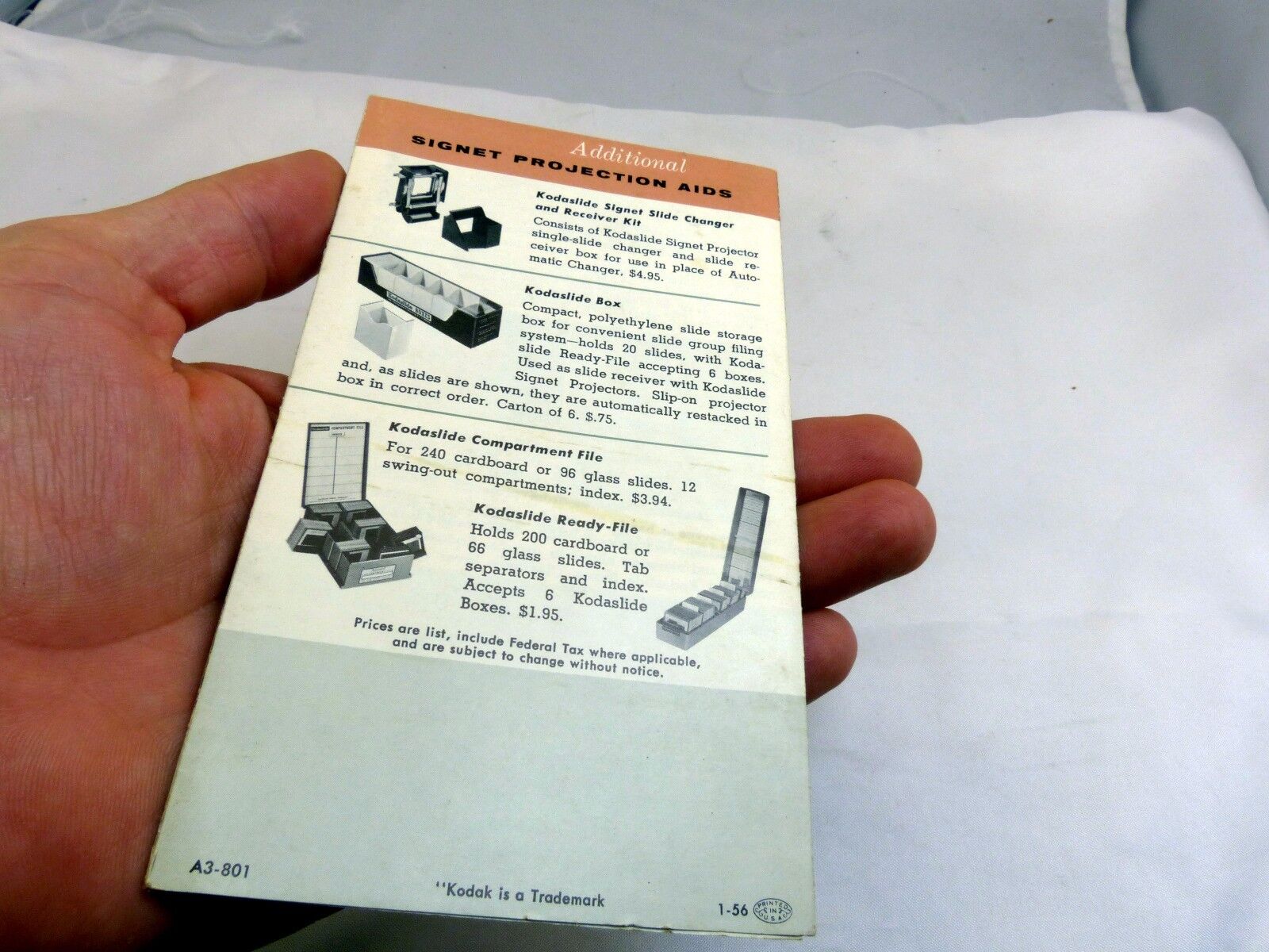 bell & Howell Color Slide Projectors Brochure price list (EN) English 1958