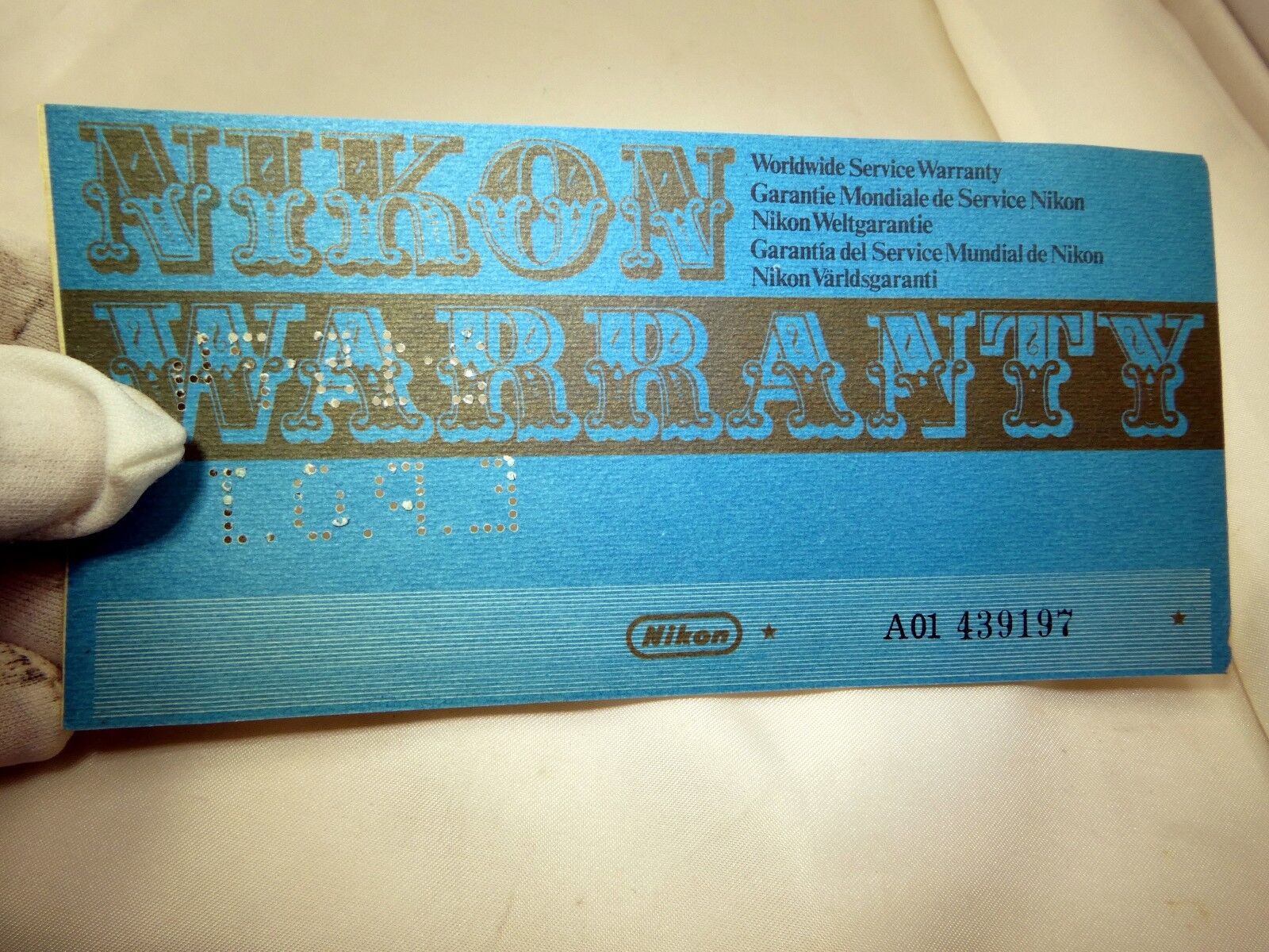 Nikon Worldwide Service Warranty card (EN) vintage micro Nikkor-P 55mm f3.5 1974