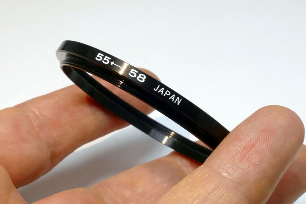 55mm to 58mm ring Metal adapter threaded step-up