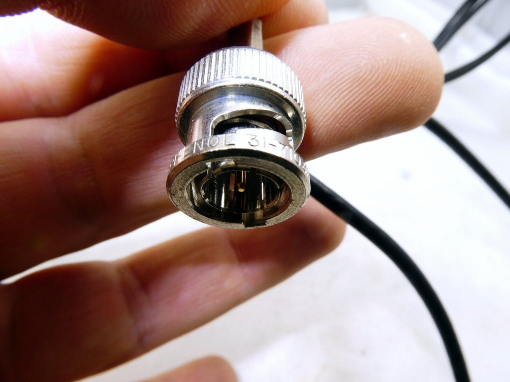 Amphenol 31-71033 BNC MALE to MALE plug jumper pigtail video cable Coaxial 3-5 '