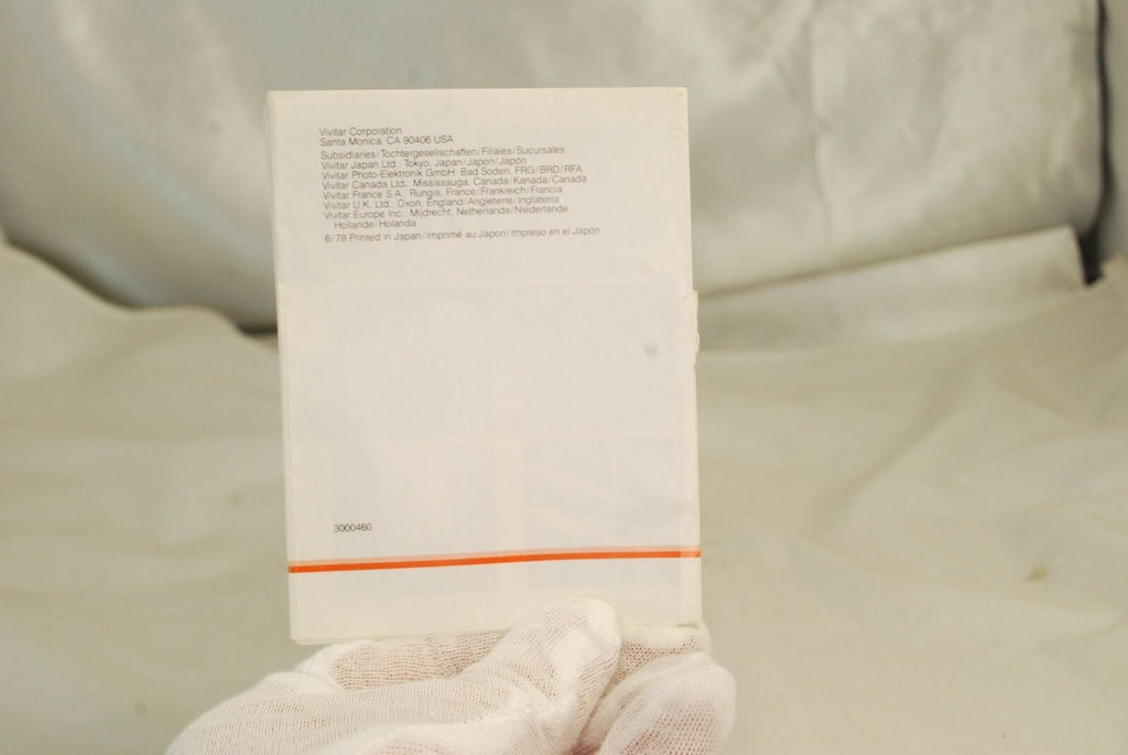 Vivitar  28mm Wide Angle Fixed Mount Lens Owner's Manual 7119011