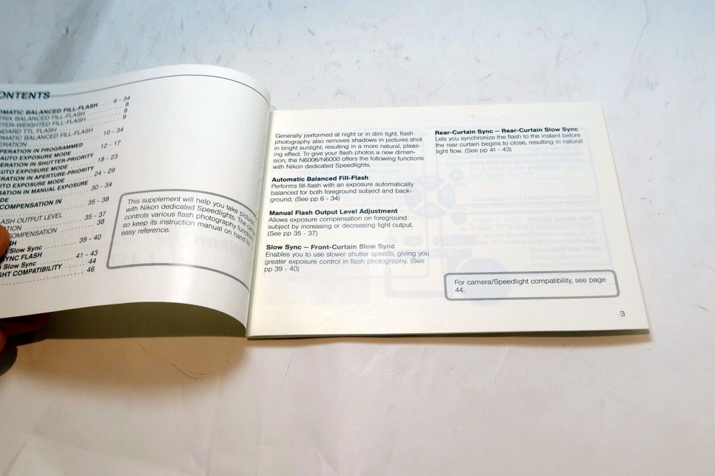 Nikon F N6006 Speedlight Flash Photography Instruction manual