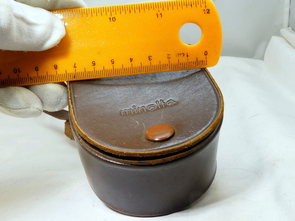 Case for Lens Hood Shade Minolta Rangefinder Leather With Strap Rokkor 2X3X3" 