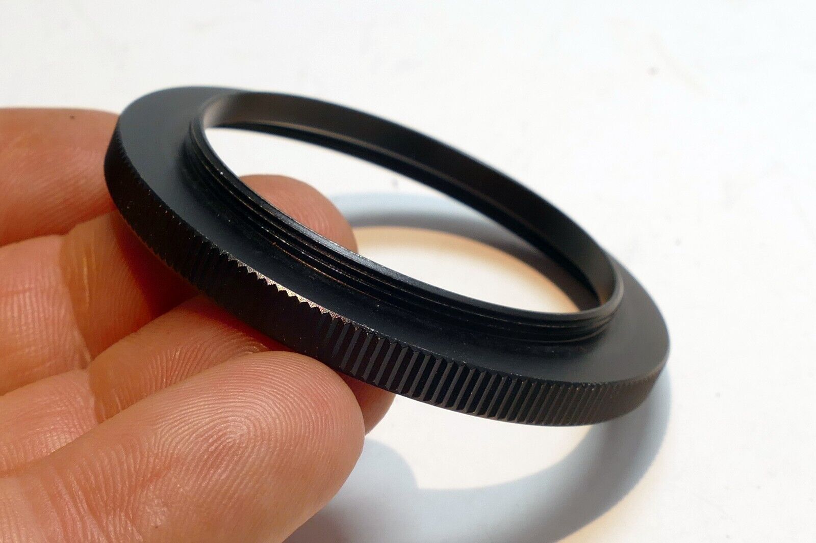 46mm  Lens Adapter Ring  step up to  55mm  ribbed rim threaded screw in