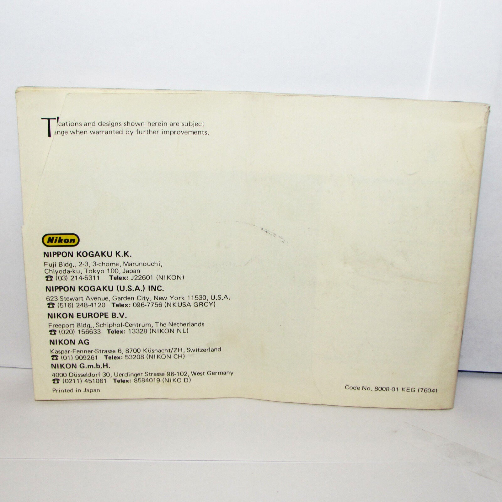 The Nikon way to Photography Guide Brochure Nikkormat F f2S 1970's