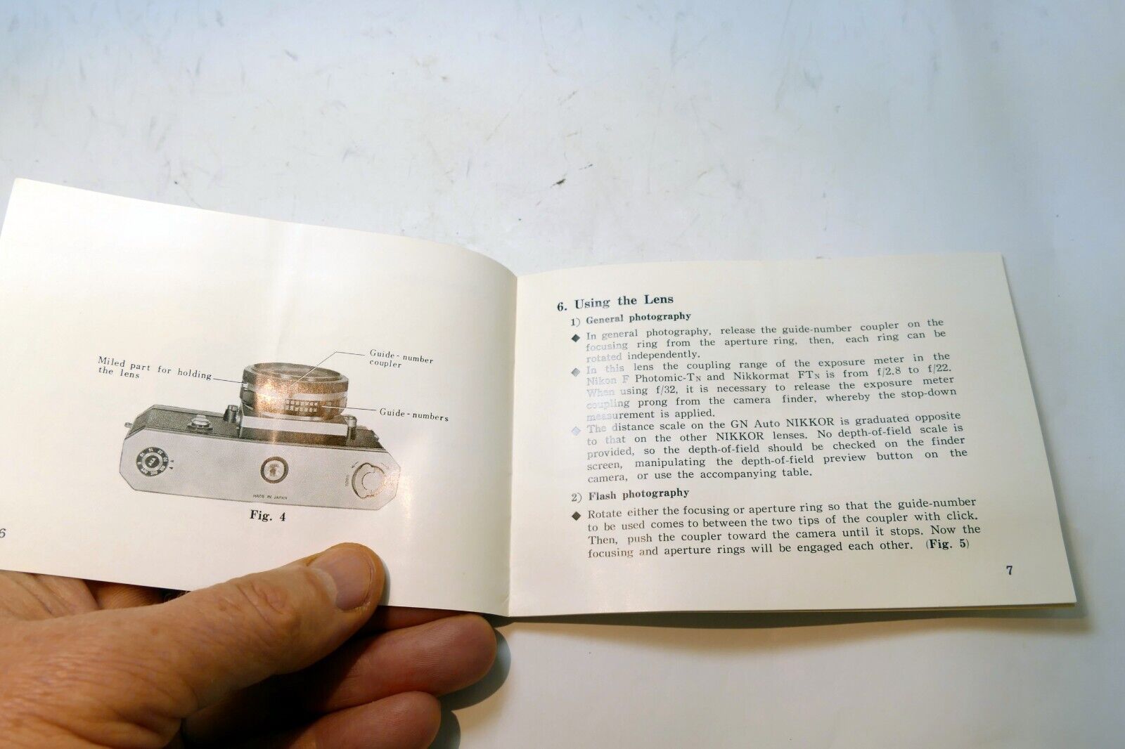 Nikon GN Nikkor 45mm f2.8 F LENS Instruction Guide Manual 1969