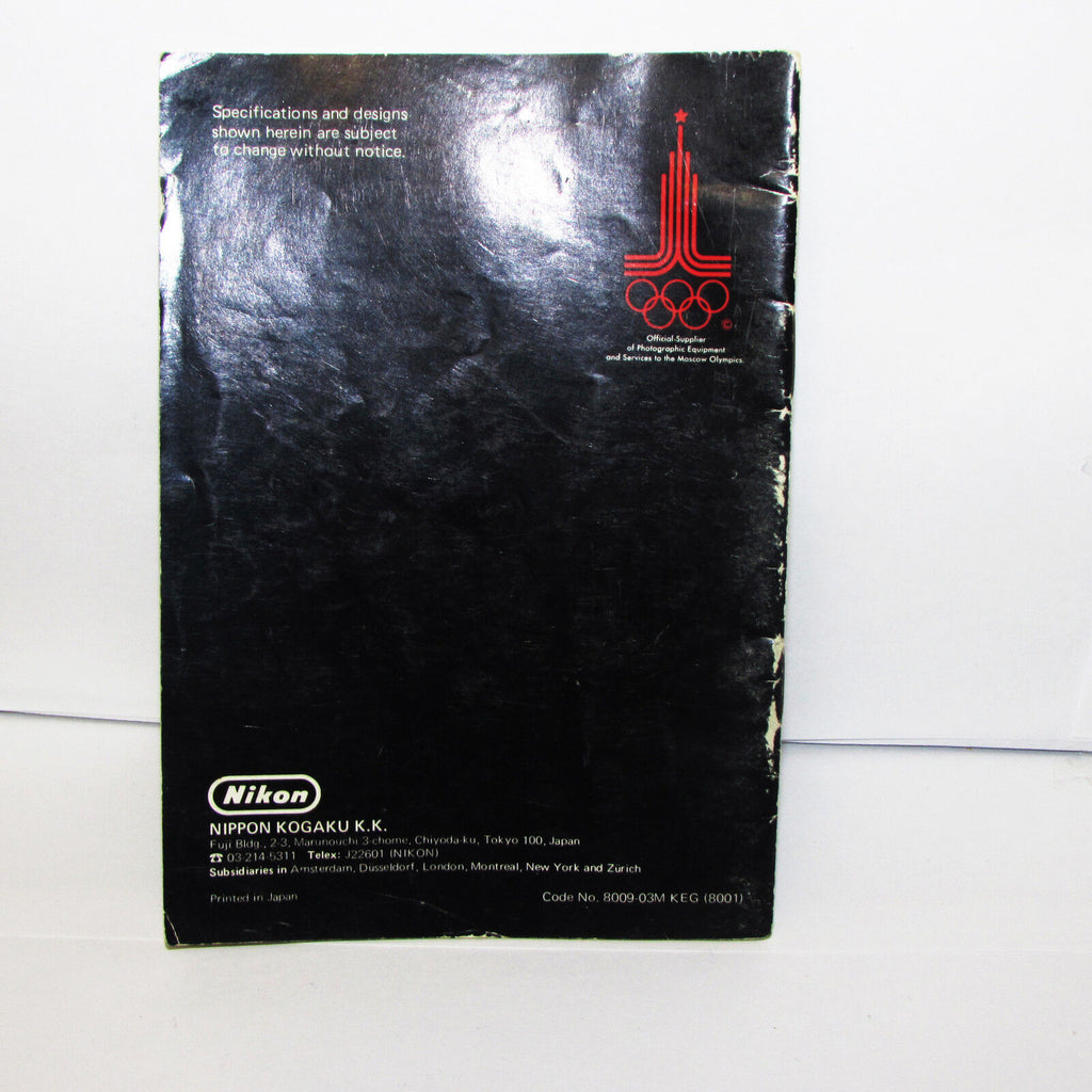 Used Nikon EM Photoguide System Specification Guide for Moscow Olympics  O31133