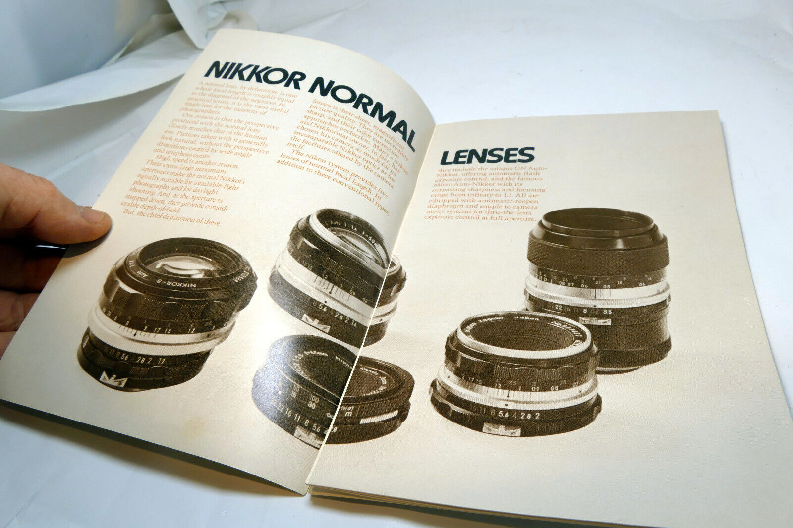 Nikon F Photomic "Normal Lenses" Brochure F 1971 50mm f1.4 45mm f2.8 f1.2 Nikkor