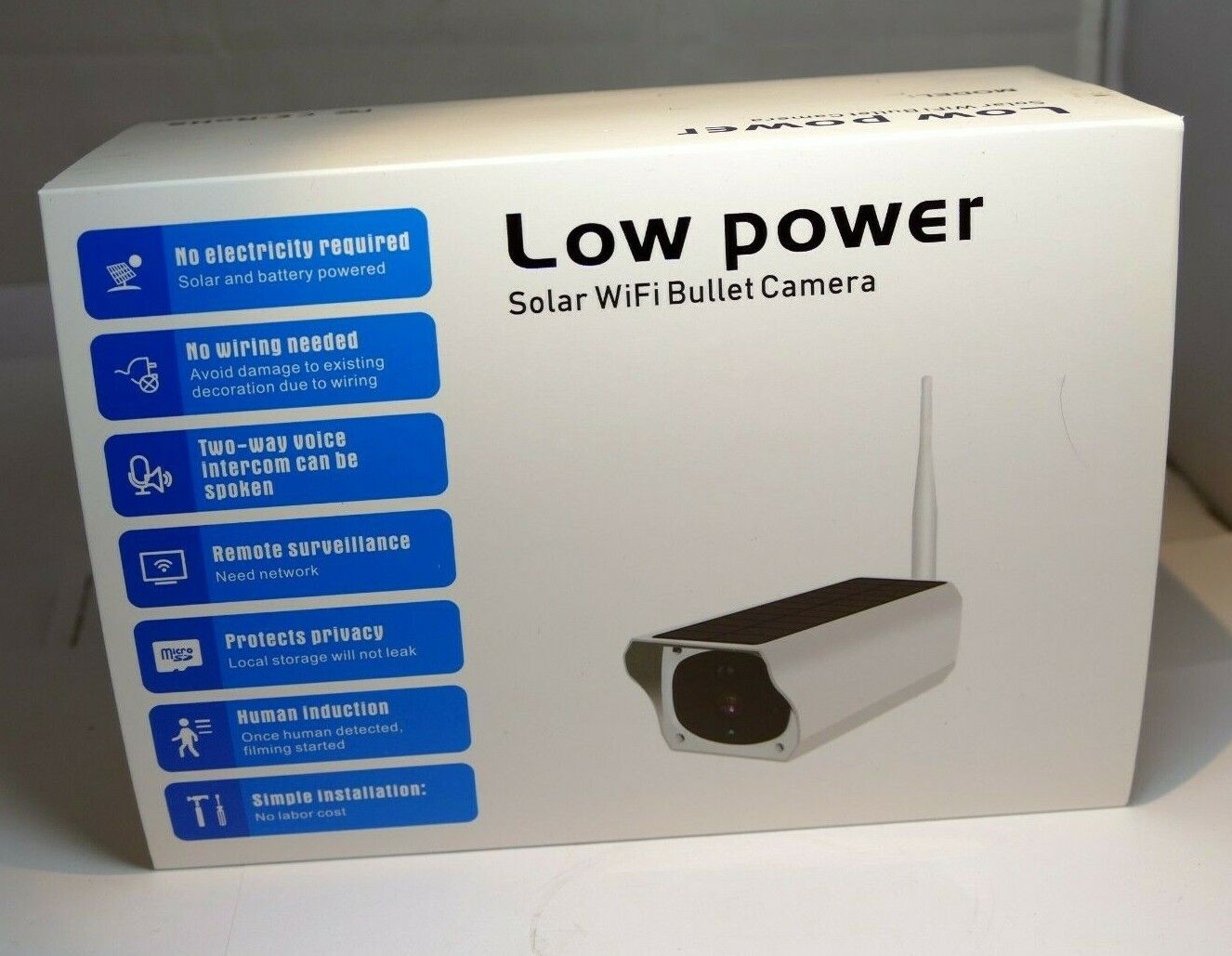 1080P HD Wifi Outdoor Solar Energy IP Camera Wireless Surveillance IR PIR Motion