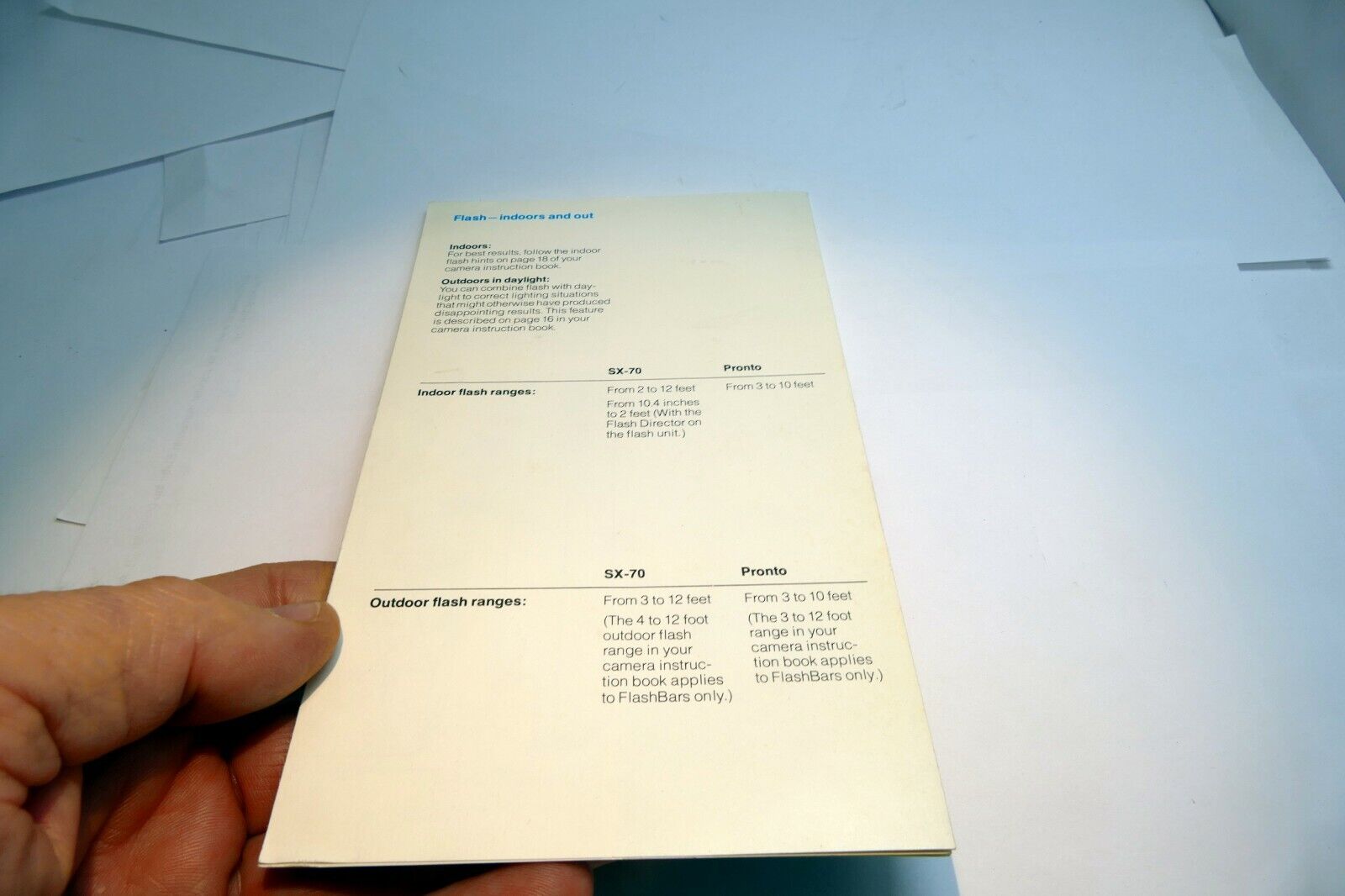 Polaroid Polatronic Flash # 2350 OneStep Land camera Instruction Manual Guide