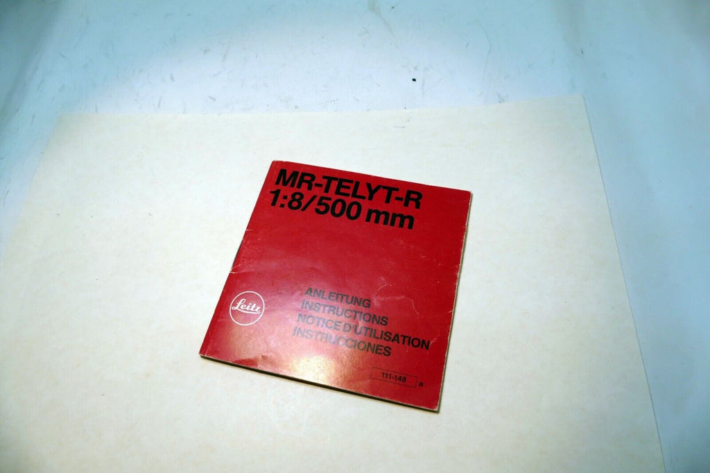Leica MR-Telyt-R 500mm f8 Lens instruction Guide Book EN GR SP FR