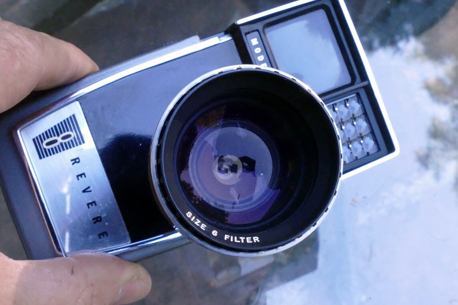 Revere 8 Eye-Matic 8mm Model 143 Power Zoom Camera w/ Raptar Lens -  PARTS AS IS