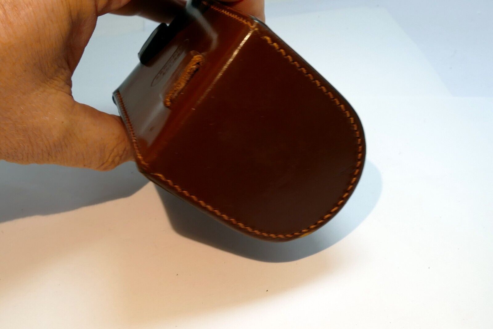 Voigtlander lens case leather vintage 4X2.5X2.5"  APO 90mm F3.5 Germany