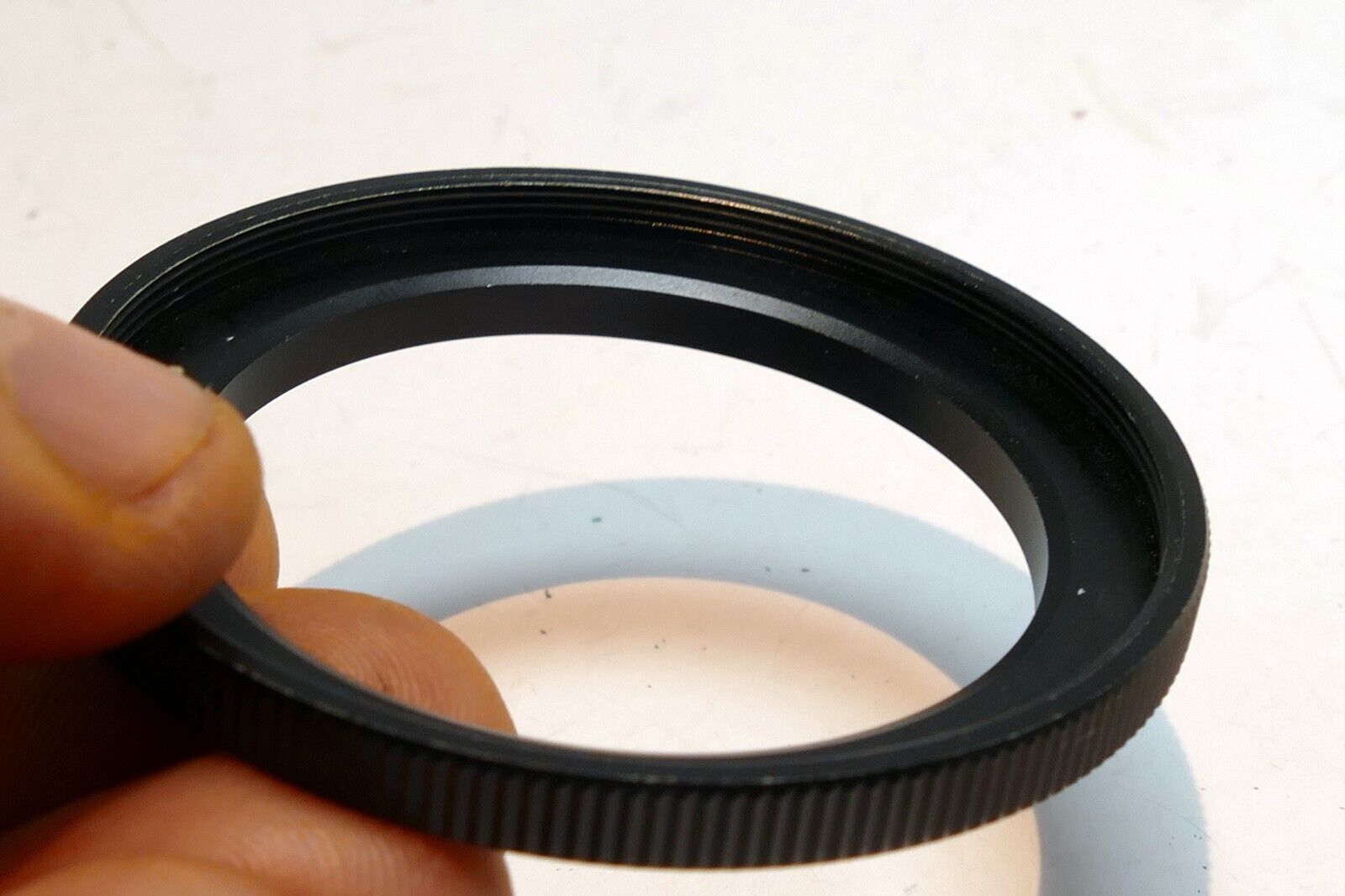 46mm  Lens Adapter Ring  step up to  55mm  ribbed rim threaded screw in