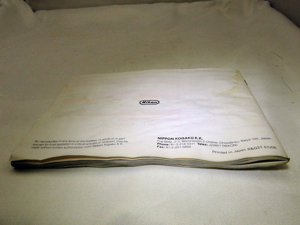 Nikon N4004 AF Camera Instruction Manual Owner's Guide (EN) (poor condition)