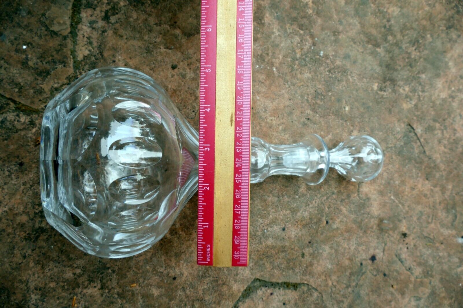 1 Litter Glass Decanter Lead Cut crystal With Stopper 8" tall