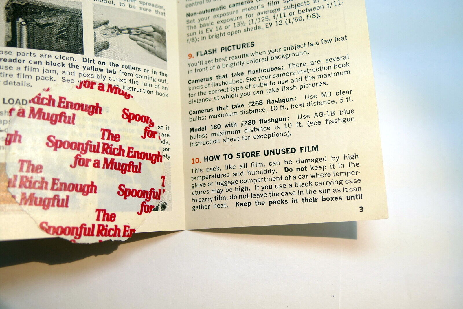 Brochure for Polaroid Type 108 Land film 3 1/4 X 4 1/2 " pack instructions