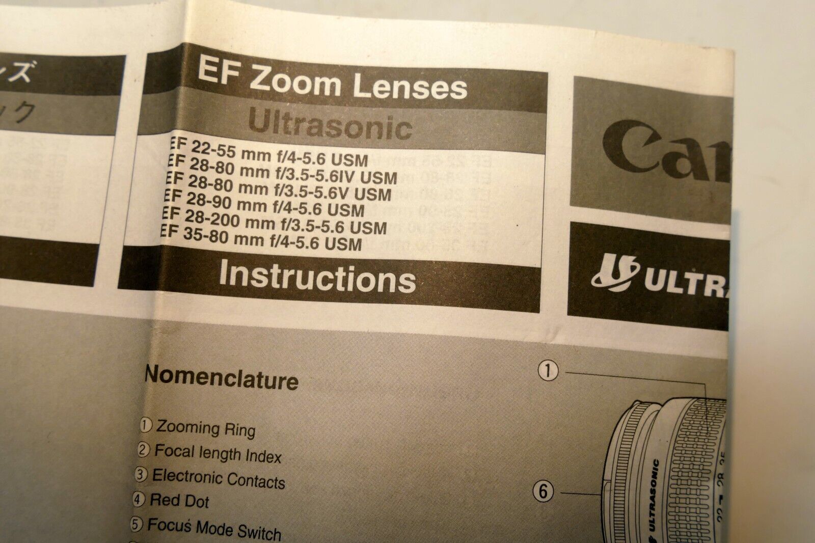 Canon 22-55mm EF Ultrasonic Lens guide 28-200mm USM EF Brochure