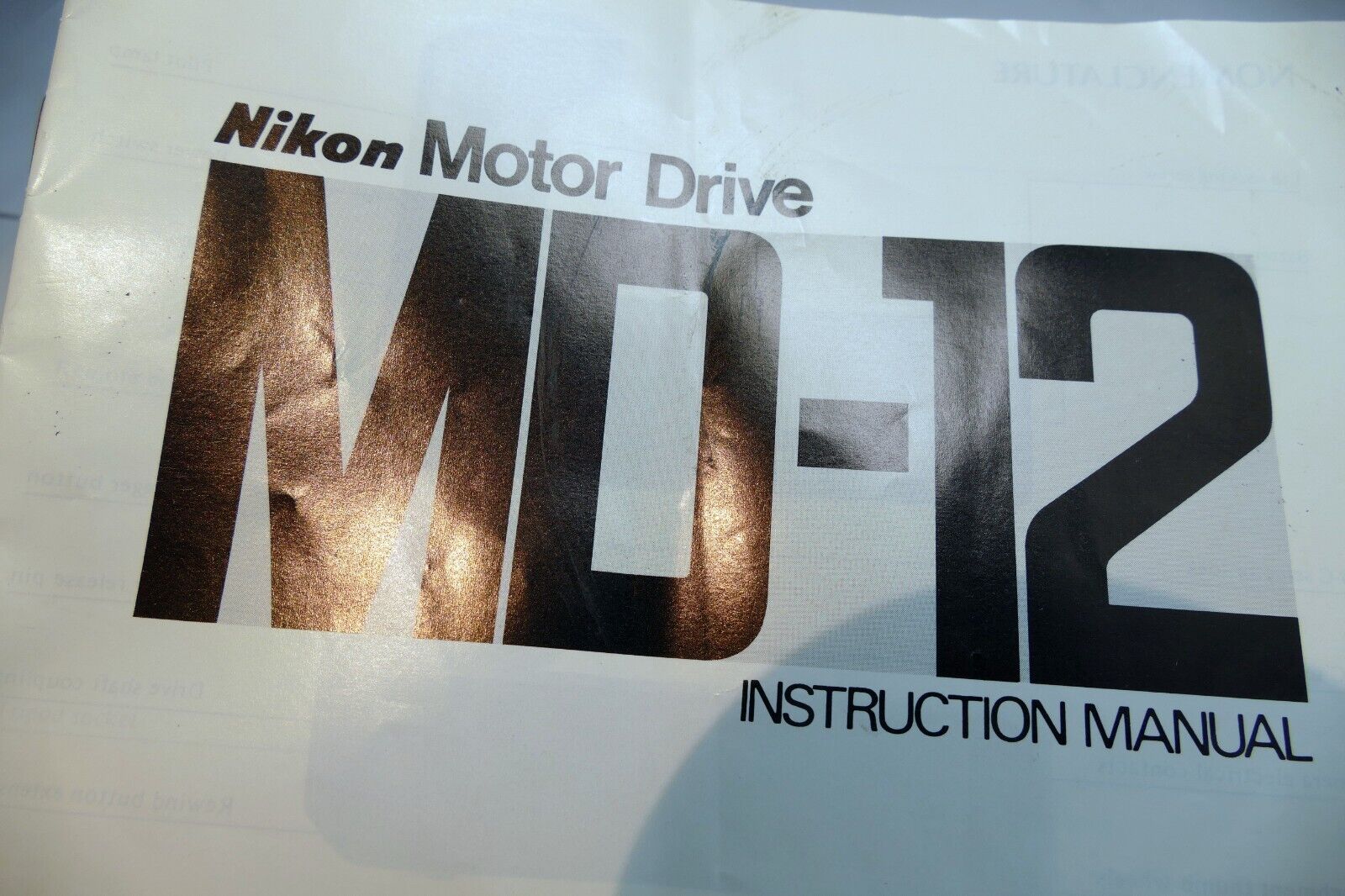 Nikon MD-12 Motor Drive  Instruction Manual Guide  En English