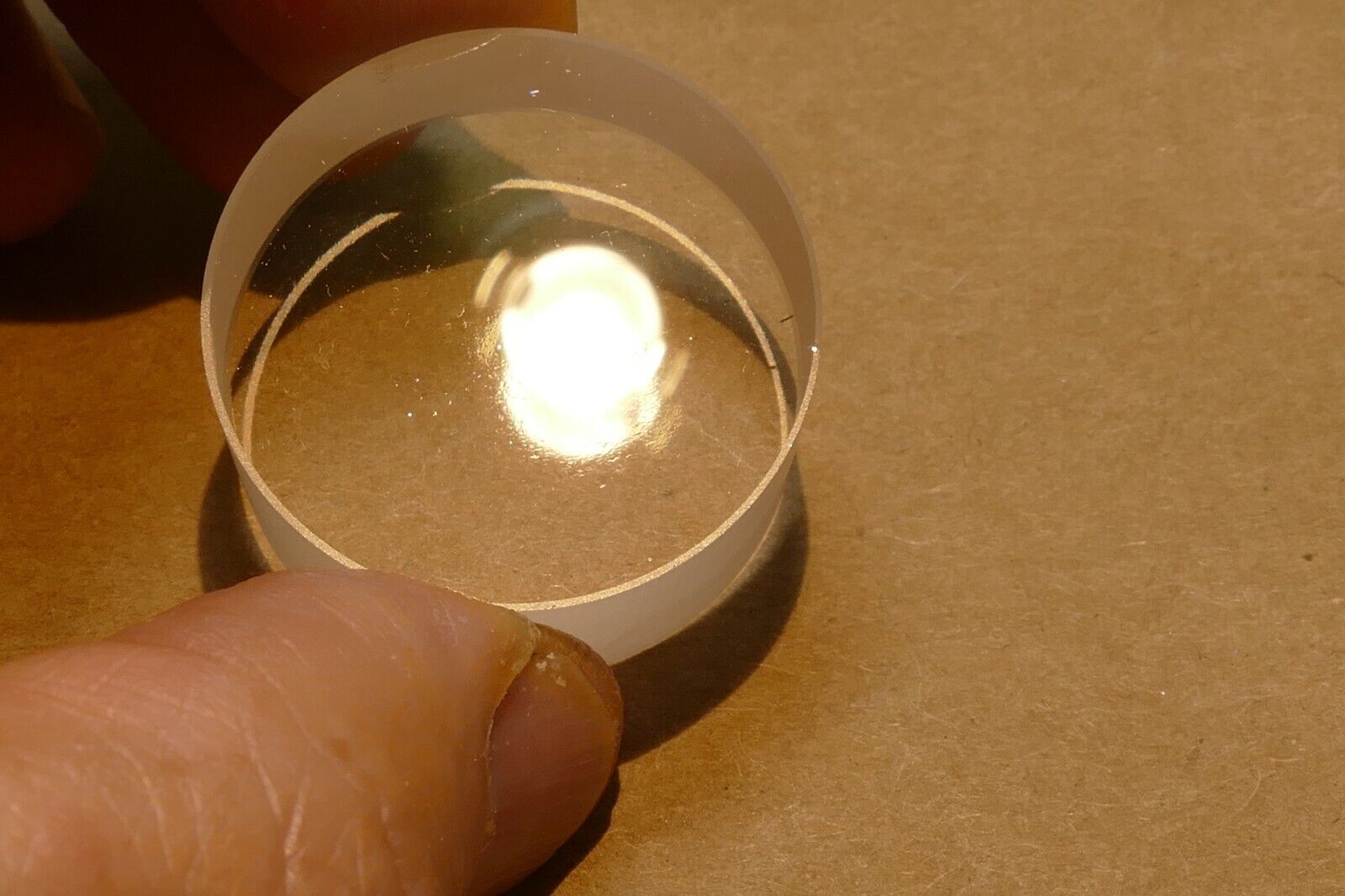 Quartz Optical Flat: 1.25" Diameter 5/8" thick 1/10 Wave Double Surface 16X32mm