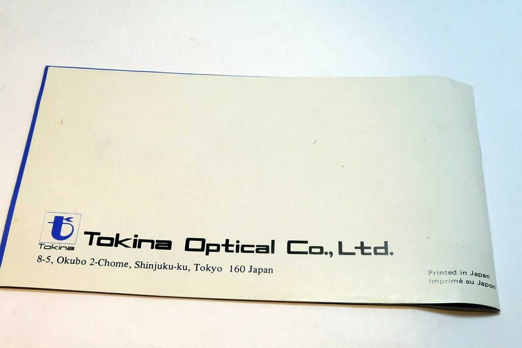 Tokina SZ 820 80-200mm f4 Lens Instruction Guide  EN FR SP GR