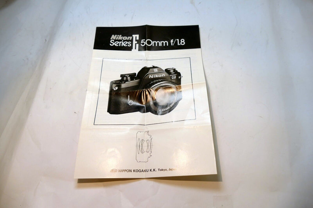 Nikon E series 50mm f1.8 Ai-s FLENS Instruction Guide Manual 1979