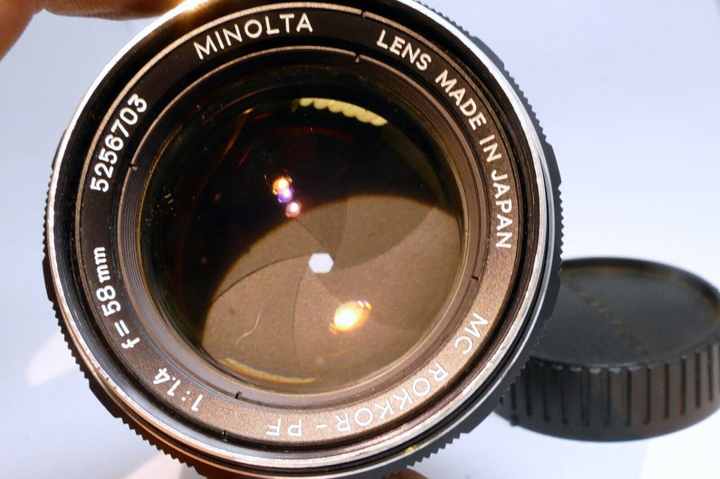 Minolta  58mm f1.4 Lens manual focus MC Rokkor-PF  w/ fungus AS IS PARTS