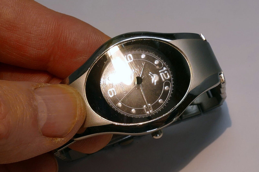 Mens Silver Tone Quartz Flex Band Arabic Numerals Watch - Needs Battery